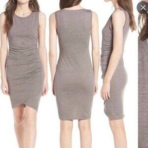 LEITH bodycon ruched tank dress BNWOT sz Medium tulip hem